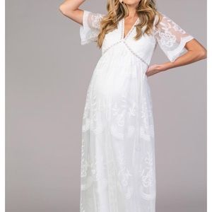 Pinkblush white lace maternity dresss